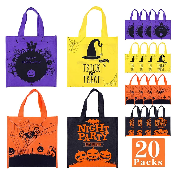 

Cute Eco-friendly Non Woven Fabric Custom Printing Halloween Party Favor Candy Gift Bag, Any color