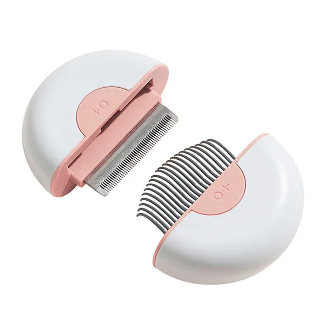 

Hot Saling Pet Brush Comb Unique Style Pet Massage Comb Double Model Dog Hair Comb, Pink