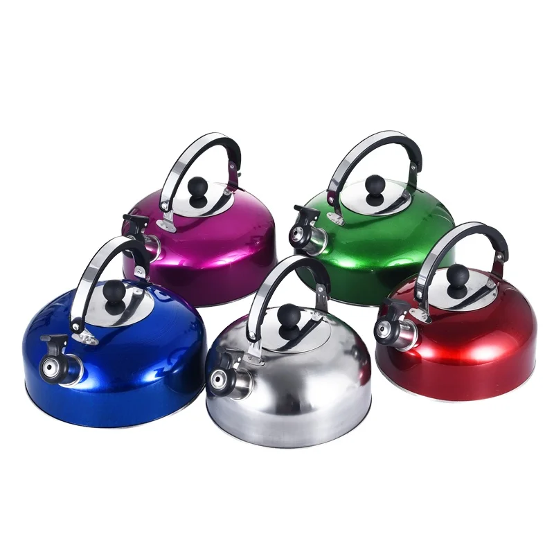 

3L 4L 5L Coloured Stainless Steel Kitchen Water Humming Kettle Metal Classic Stove Top Kettle Oem Whistle Kettle With Hander
