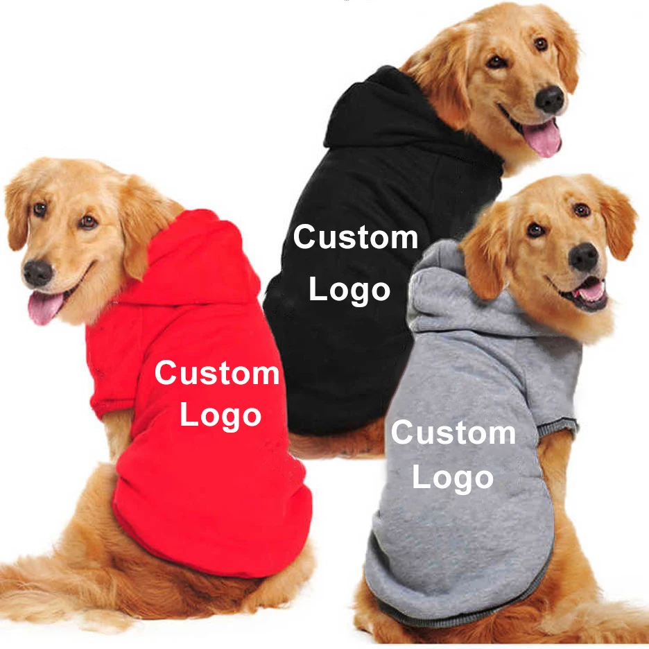 

Wholesale Blank Dog Hoodie Soft Warm Custom Logo Plain Pet Clothes Dog Sweatshirt For Small Big Dogs, 5 colors or custom