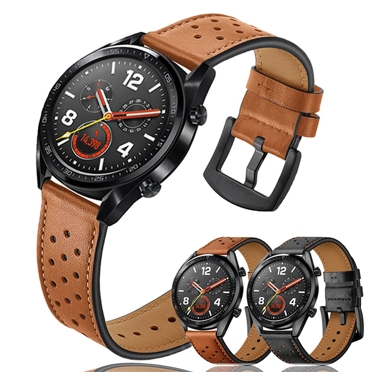 

22mm Band For Samsung Galaxy Watch 3 46mm Correa Gear S3 Amazfit Bip Huawei Watch Gt 2 Strap Genuine Leather Bracelet Belt, Multi colors/as the picture shows