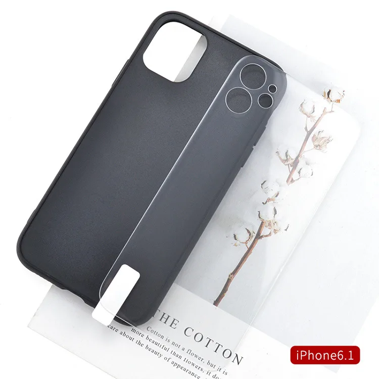 

UV Printing Blank Silicone Bumper Custom Tempered Glass Phone Case for iphone 11 PRO Max, Black