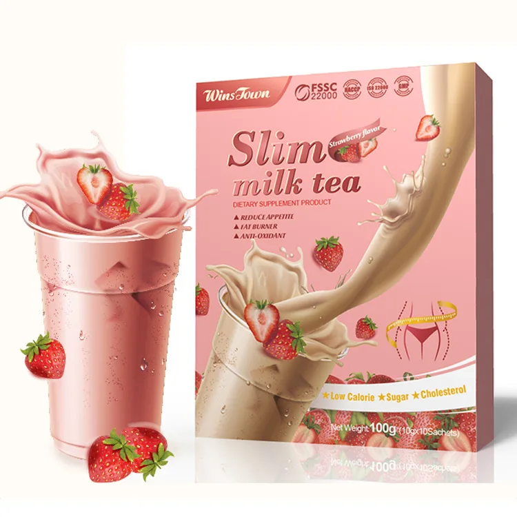 

Beauty Strawberry Slim Milk Tea Weight loss milkshake Export wholesale factory production