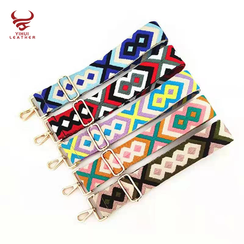 

2021 New Arrival Adjustable Fabric Purse Women Fashion Belts Shoulder Colorful African Print Bag Strap