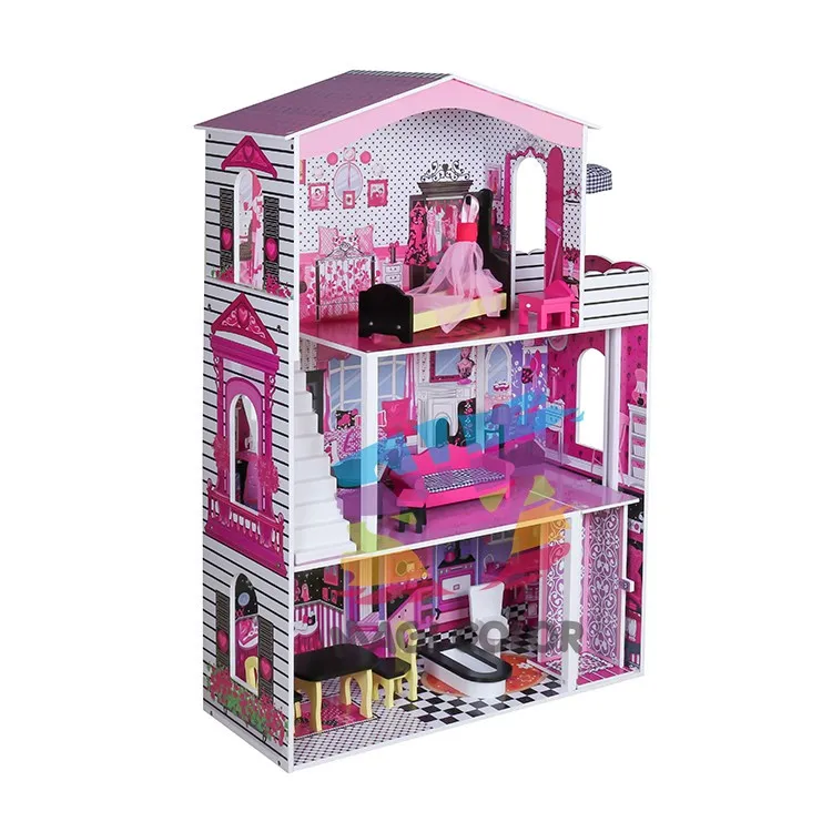 Oem/odm Girls Wooden Large Dolls House With Furniture W06a355c Buy