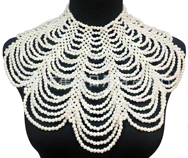 

fashion stock lower moq custom pearl bridal necklace