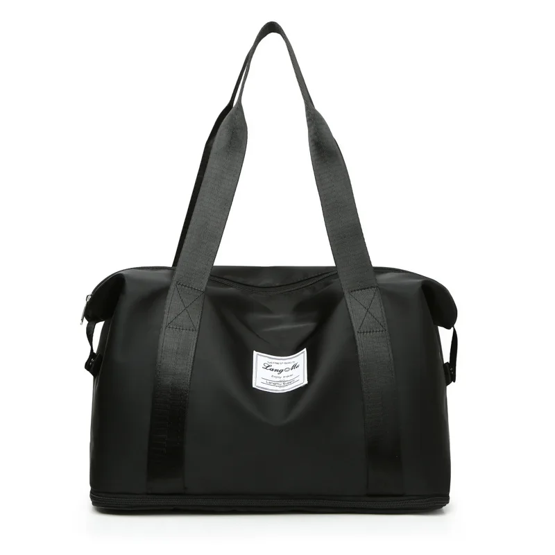 

Wholesale Women black purple ponk hand bags foldable gym travel handbags ladies shoulder overnight bags, 7 colors