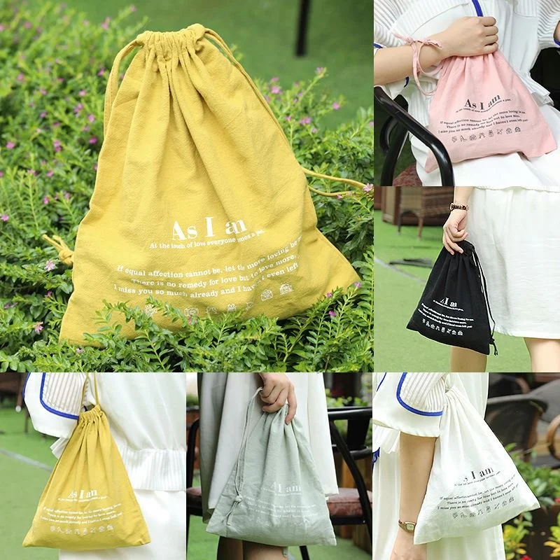 

Customised Soft Washing Durable Organic Cotton Tote Draw String Shoe Bag Small Foldable Canvas Cloth Drawstring With Logo, Customized color