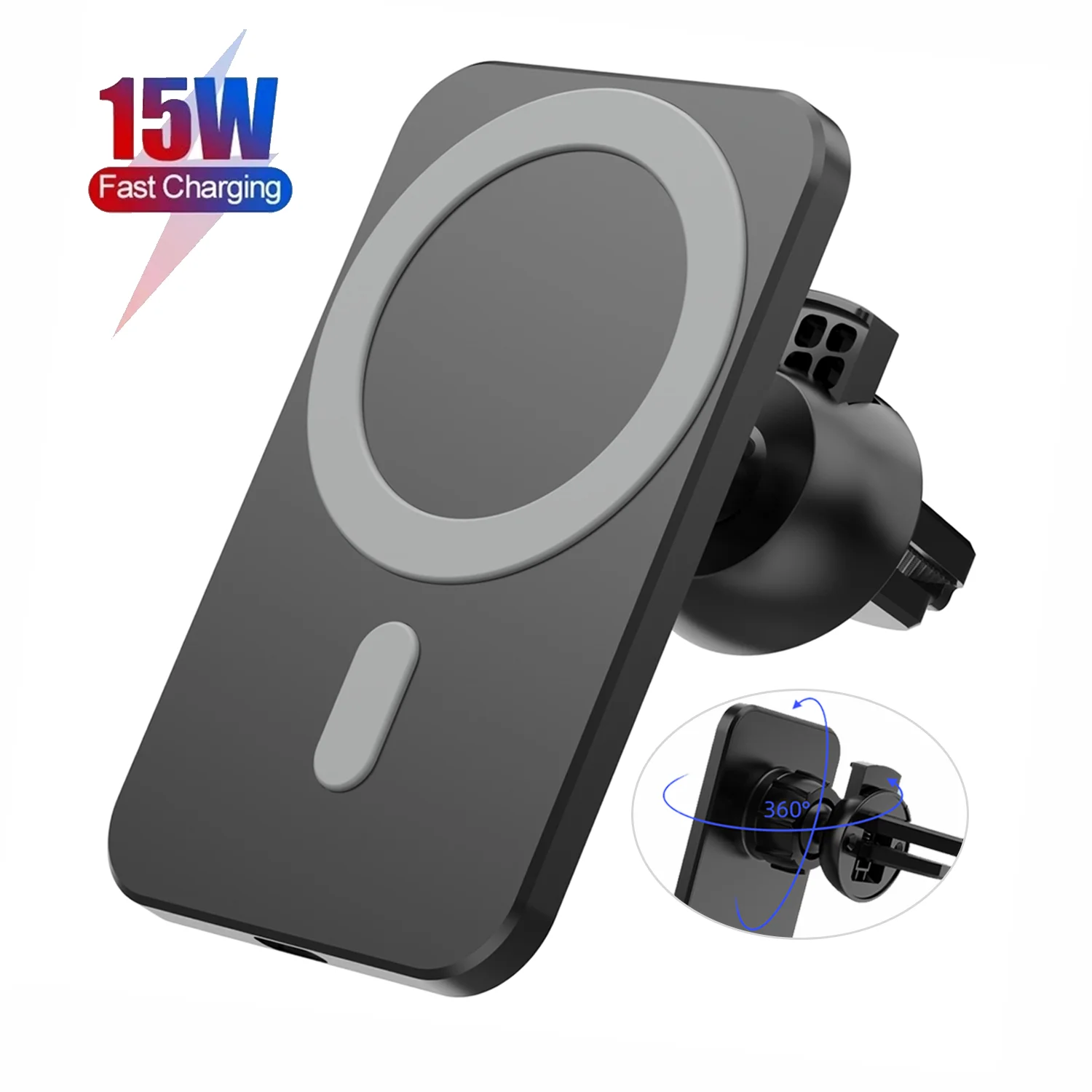 

Dropshipping N16 15W Mobile Phone Magnetic Qi Wireless Car Charger For iPhone 12 Portable Car Mount Phone Charger