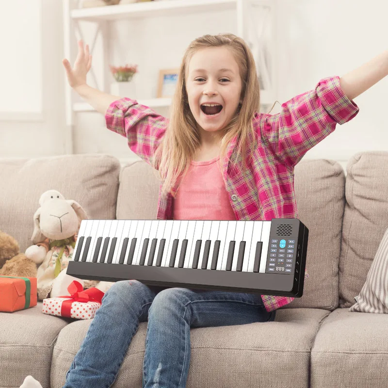 

PJ88B 2021 new foldable piano 88 keys upgrade portable piano midi piano for traveler musician easy to carry away and put in car, Black