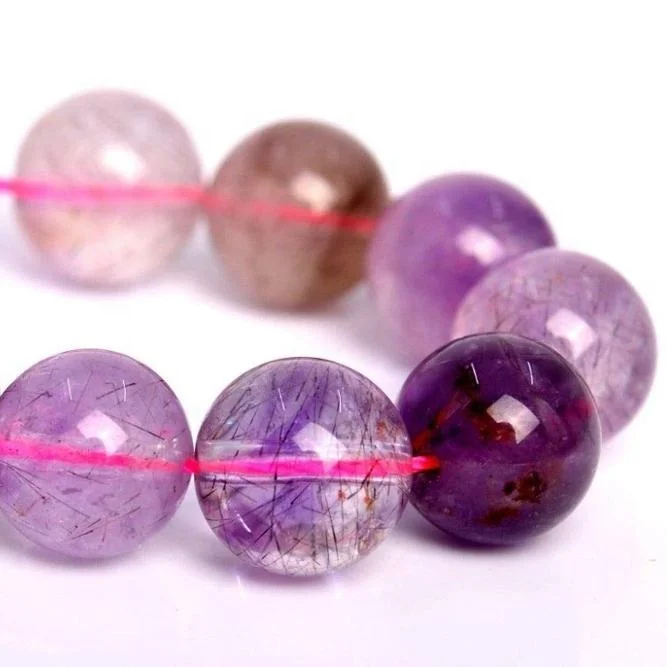 

Genuine Natural Super Seven Beads Grade AA Round Gemstone Loose Beads