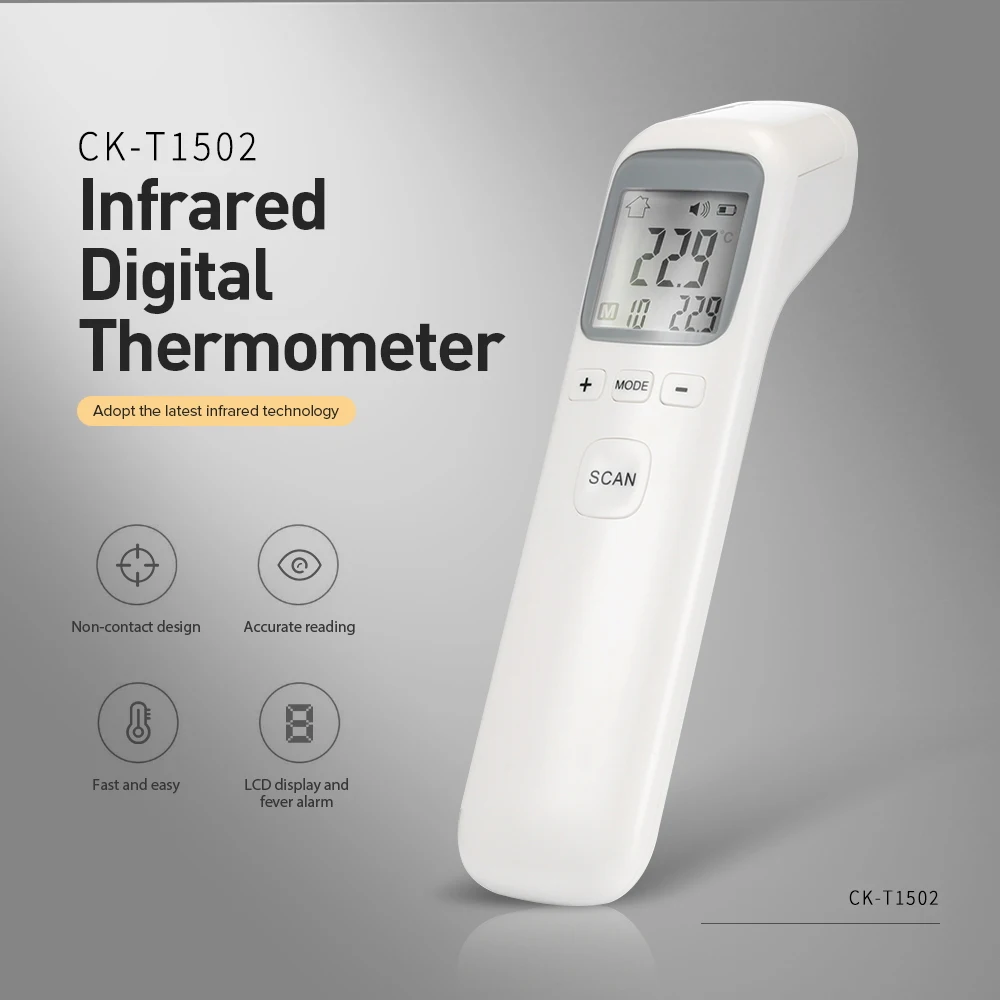 

Hot Selling Baby Adult Forehead Medical Non-contact Infrared Digital Thermometer With Lcd Backlight CE Approved