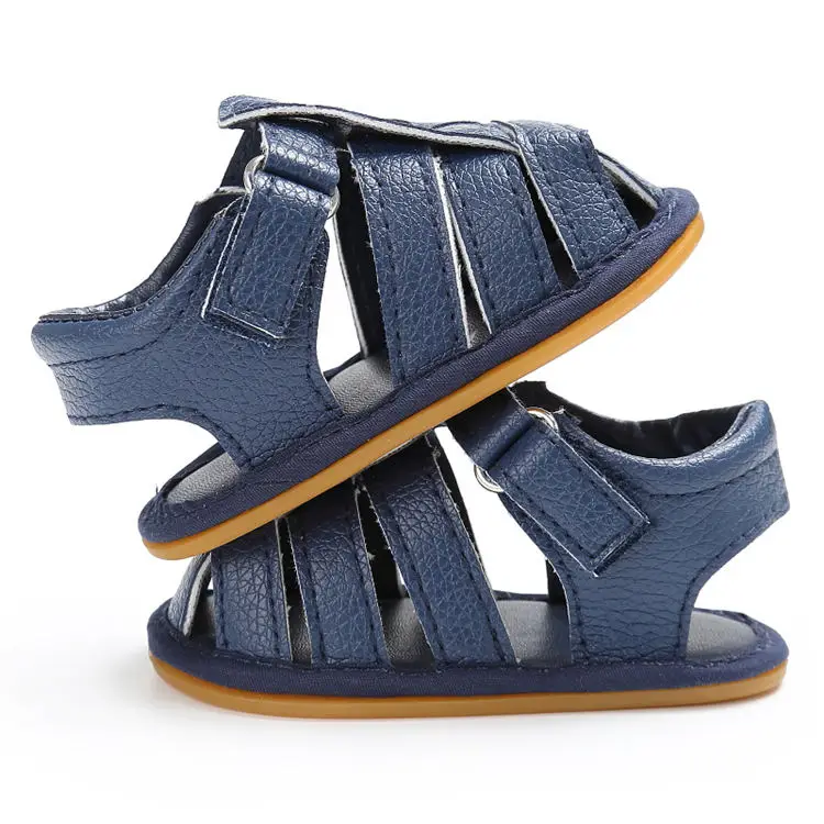 

2022 hot sale Rubber sole PU leather summer Newborn boy baby sandals, 6 colors