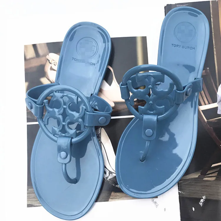 

Summer footwear fashion jelly slippers ladies flip flop beach slipper women latest shoe lady blue fashion PVC for girl