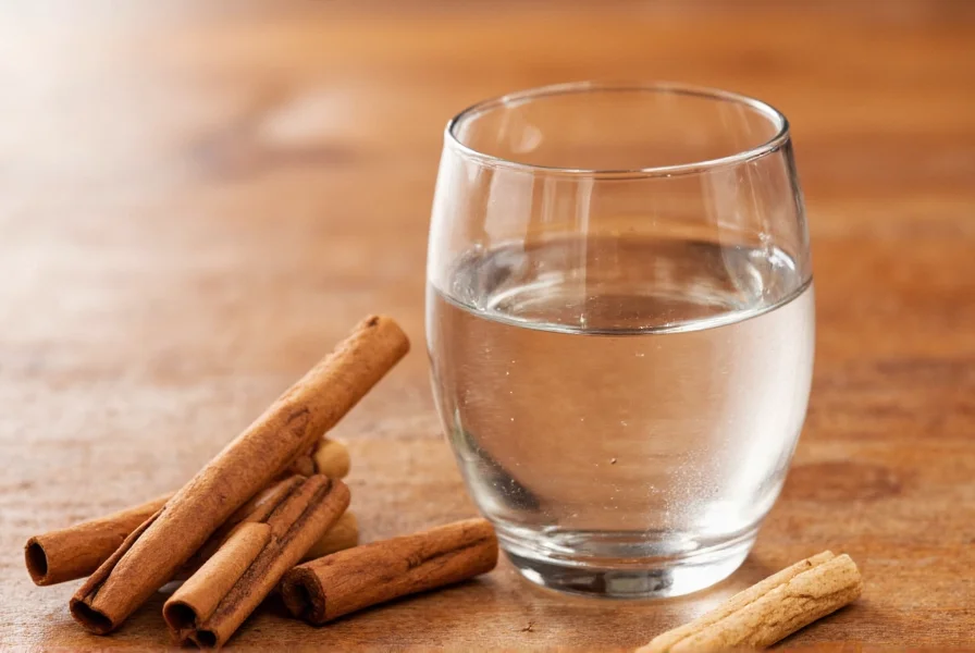 Ceylon cinnamon sticks soaking in clear glass of water