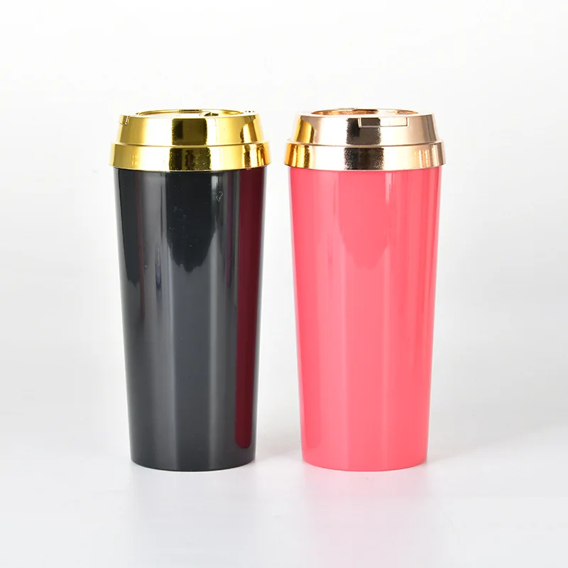 

BBA217 Wholesale Customized 16oz Business Gift Cup Double-layer Insulated Electroplated Golden Lid Hot Drink Coffee Cup