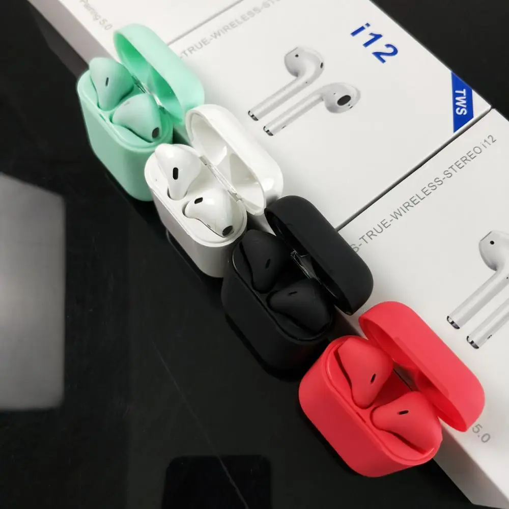 

100% high quality i12 Wireless Earbuds Double V5.0 Headphones ture stereo pk i10 i30 i200 wireless headset earbuds touch control