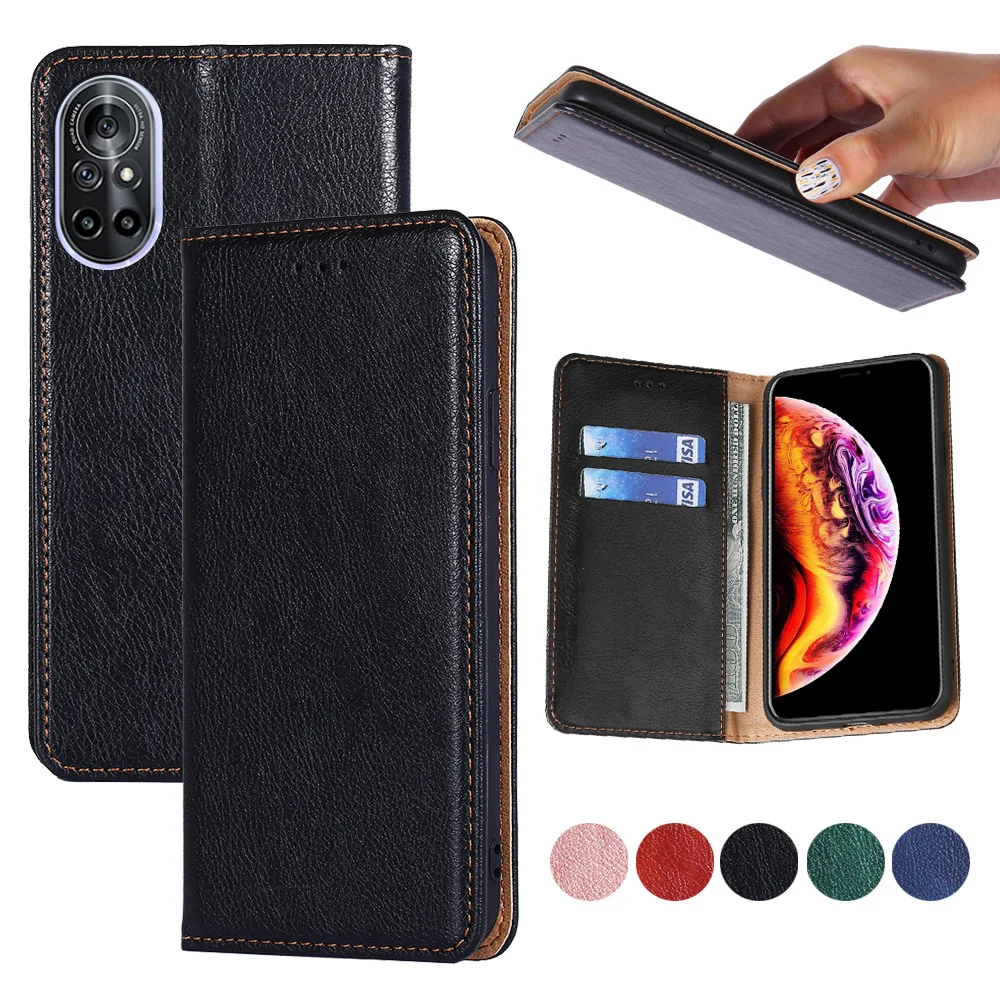 

Flip Stand Magnetic soft TPU PU Leather Wallet Case for Huawei Nova 8 7 SE 6 4G 5G 6i 5 5T 4 3 3i 2 3s Cover Card Slots, 5 colors for your choose