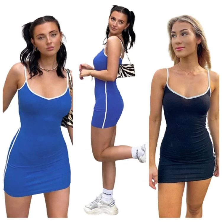 

Summer Sexy Ladies Fashionable Casual Spaghetti Strap Mini Dress Short 2021