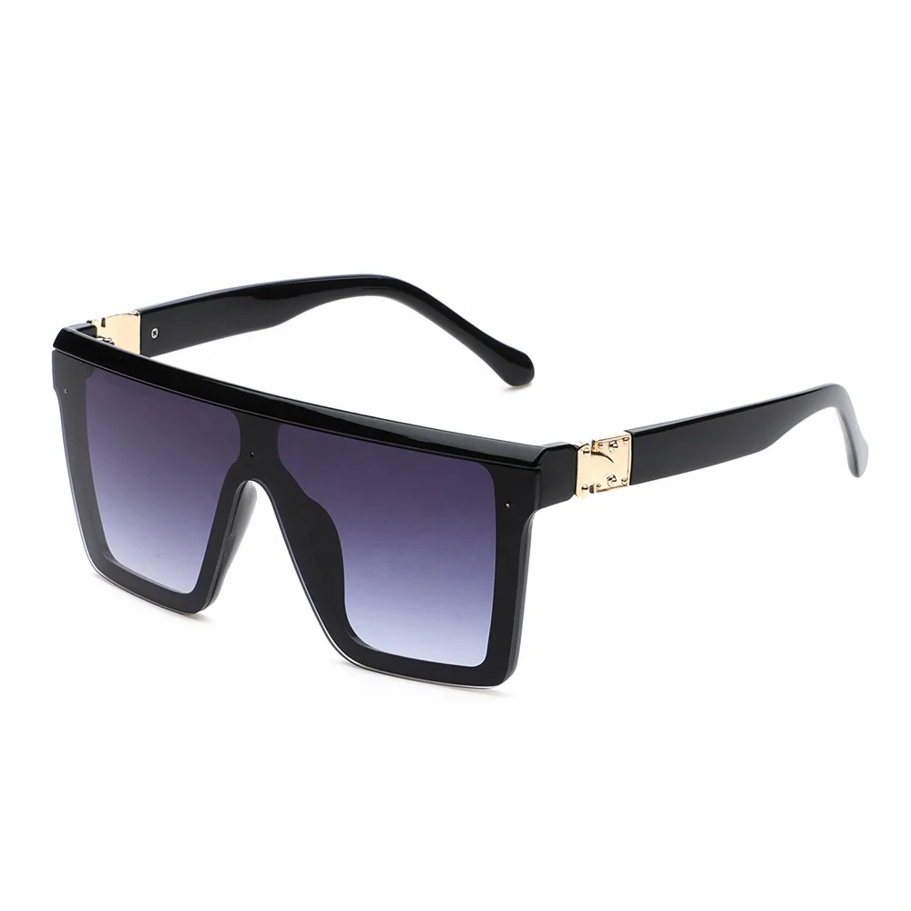 

New arrivals brand custom European design shades men women trendy square one piece lens Shield sunglasses oversized