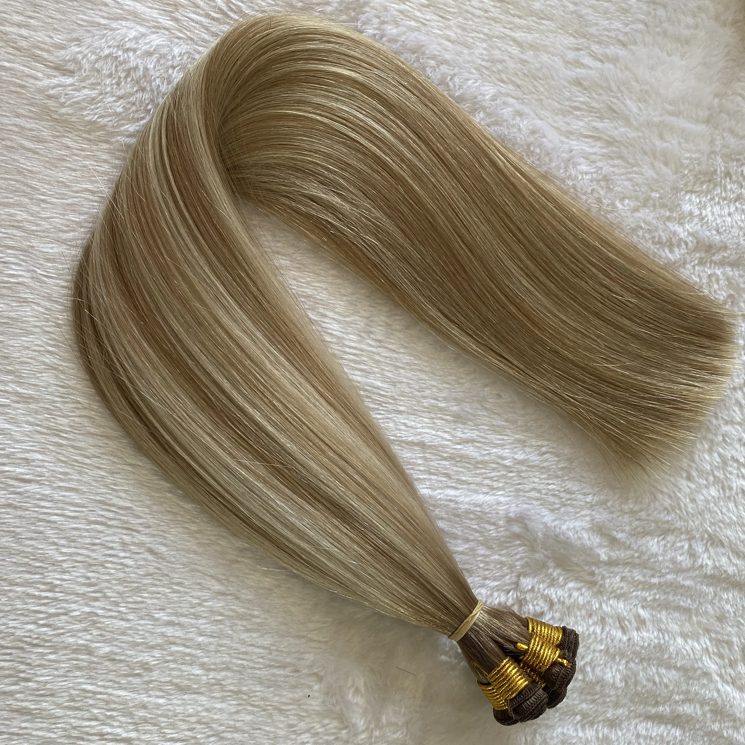 

Double Drawn Handtied Weft Luxury Human Hair Extensions Hand Tied Weft, Natural color human hair extension