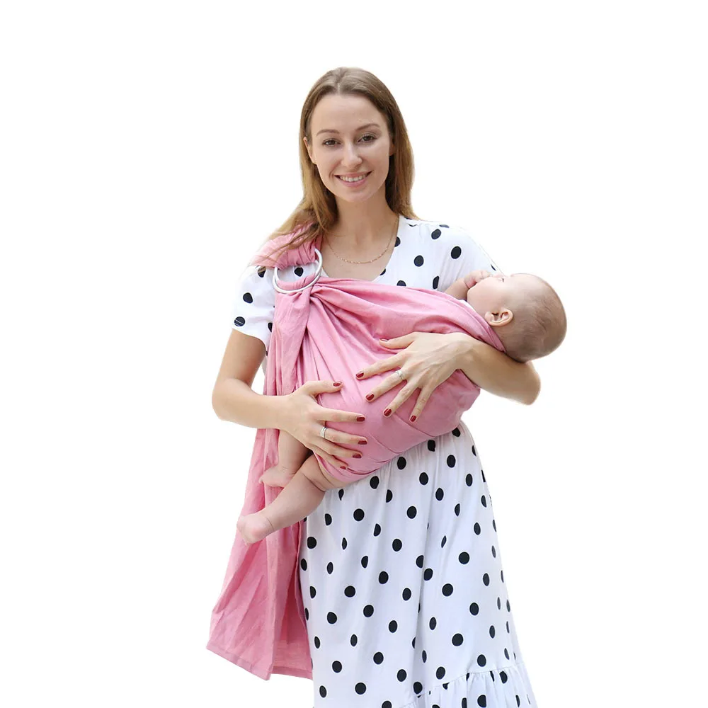 

Organic Cotton Linen Light Baby Wrap Sling Aluminum Ring Carrier Wrap