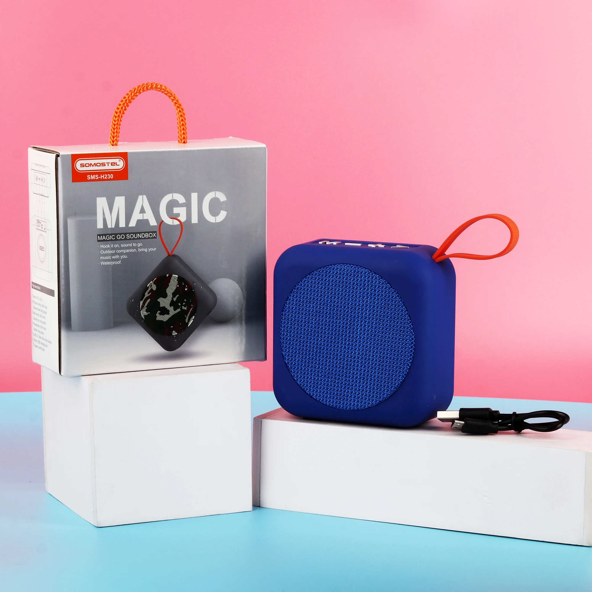 

[Somostel Bocina]SMS-H230 Portable Anti-Splash Waterproof Wireless Speaker with Excelent HIFI Sound Quality