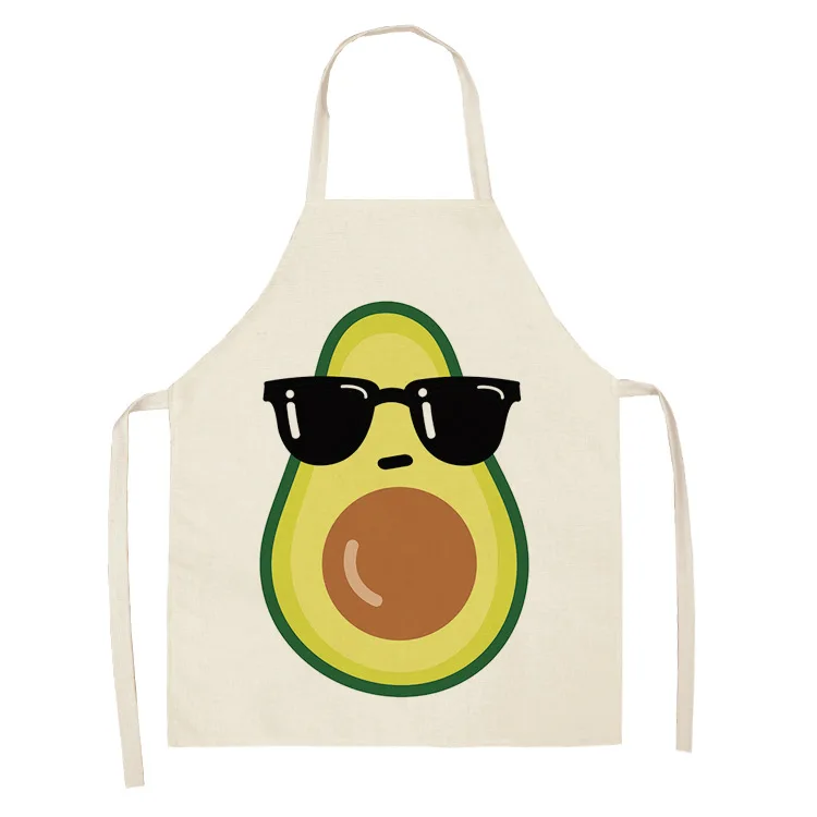 

Avocado Printed Cute Apron Sleeveless Cotton Linen Aprons For Men Women Home Cleaning Tools