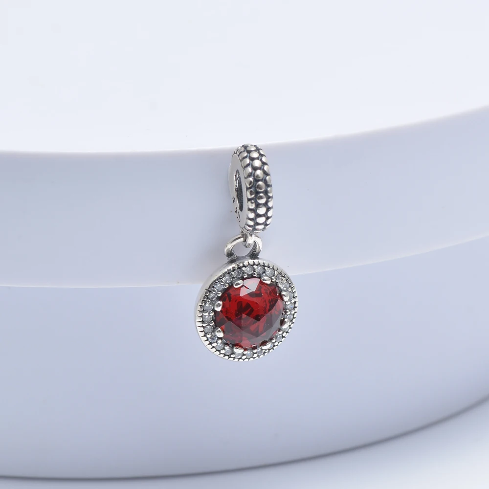 

High Quality 925 Sterling Silver colorful stone dangle Charms Fit Bracelet Necklace