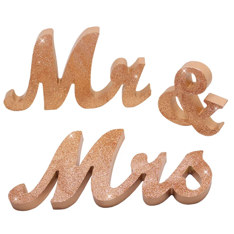 

Gold Mr And Mrs Wedding Sign Wood Letters for Wedding and Party Decor