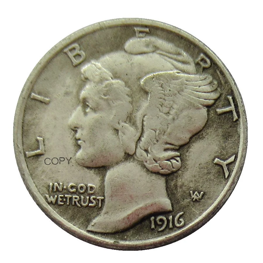 

1916D Mercury Dime Made in 90% Silver Reproduction USA Decorative Custom Coins