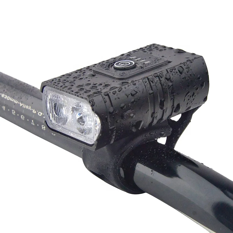 

Double T6 charging usb led light bicycle Waterproof head light small front light, Black