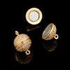 New Jewellery Material Fashion Brass Round CZ Micro Pave Magnetic Jewelry Clasps For Bracelets Or Necklaces Jewelry Making
