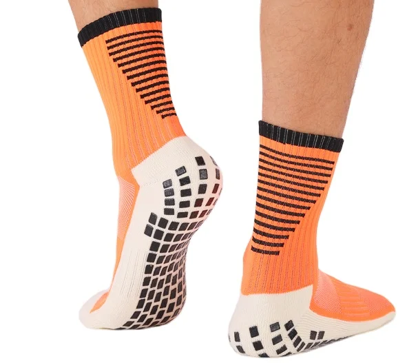 

2022 NO MOQ Sports Grip Soccer Anti Slip Socks Men Custom Logo Athletic Crew Non-Slip Football Socks, Custom color