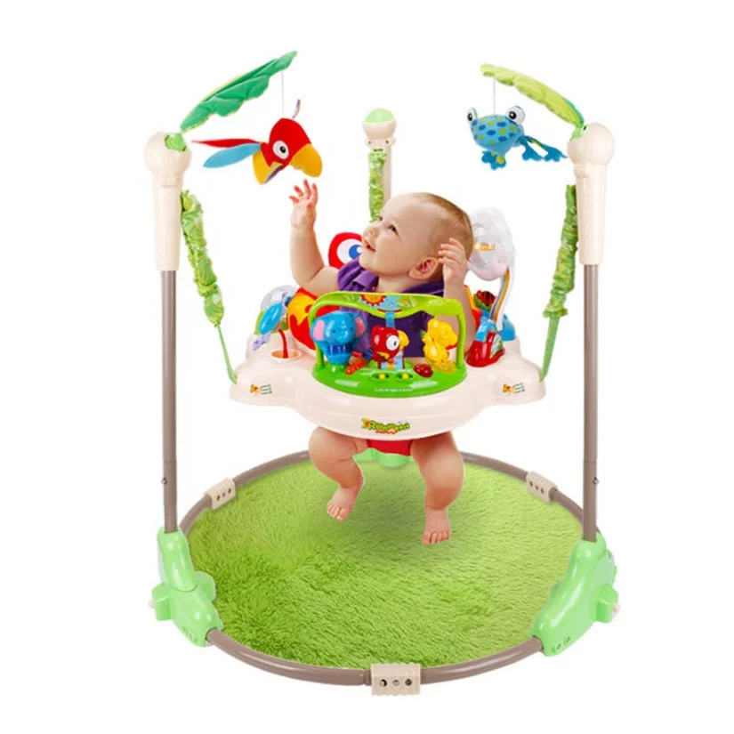 

Best selling multifunctional baby walker for kids rainforest jumping chair with light and music