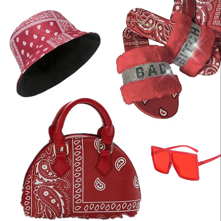 

tas cartera luxury shell handbags fur slides and matching purse summer women bag print bandana purse sandals matching bags set, As pictures