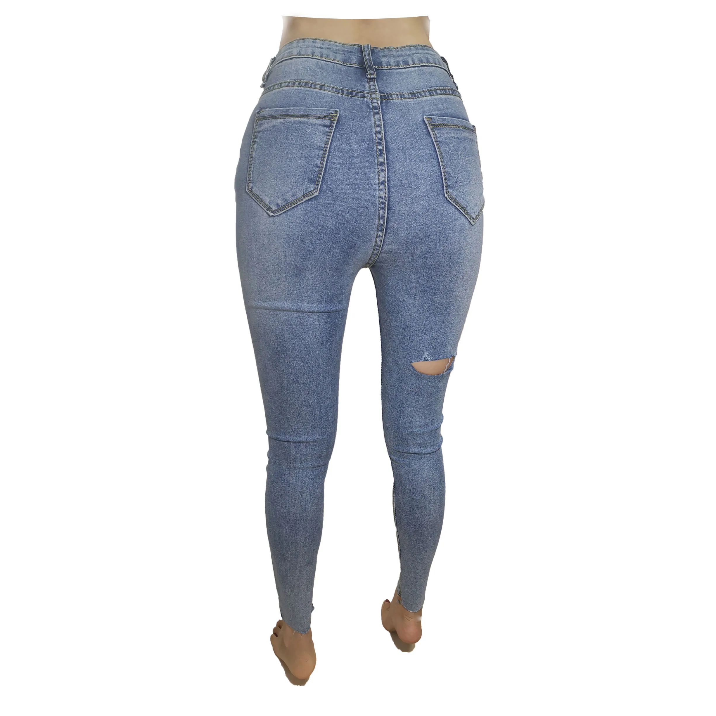

Cheap denim jeans pants stretch skinny ripped jeans pencil jeans with hole