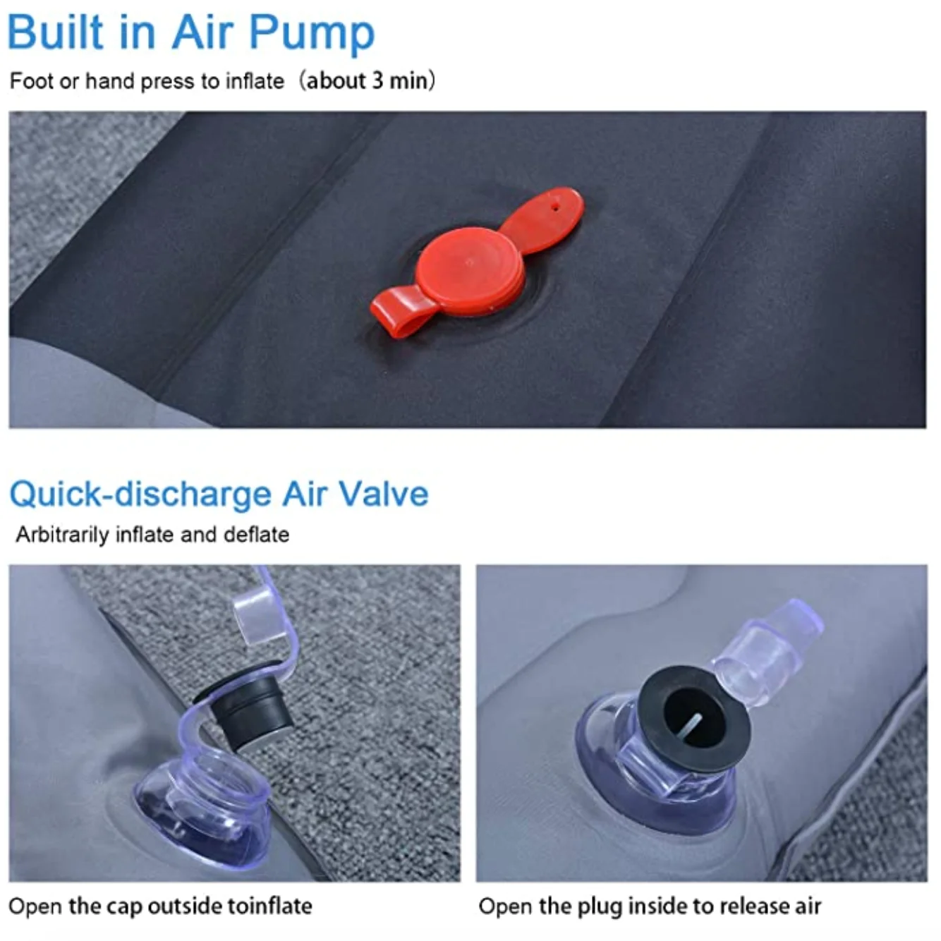 
Thick 4.7 Inch Lightweight Air Camping Mat Sleeping Pad Ultralight Waterproof PVC Inflatable Self Inflating Camping Mattress 