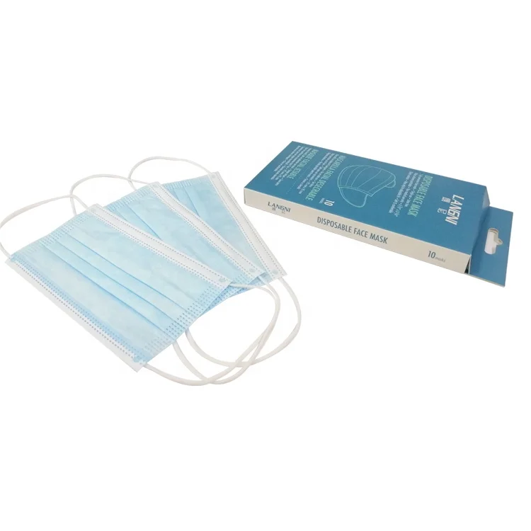

Free Shipping Fashion waterproof anti odor cotton mouth air face mask 3 Ply Non Woven With Earloop Disposable Face Mask, Blue,white