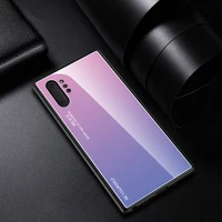 

Newest Luxury TPU Bumper Tempered Glass Back Cover Mobile Phone Protective Shell Case For Samsung Galaxy Note 10 case for 10Pro