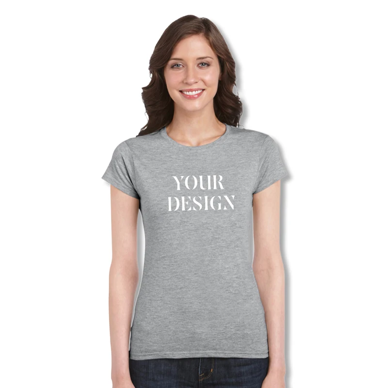 Custom Women T Shirt in Bulk Clothes Tee Blank Women's Plain Short Sleeve Lady Vintage T Shirts for Women