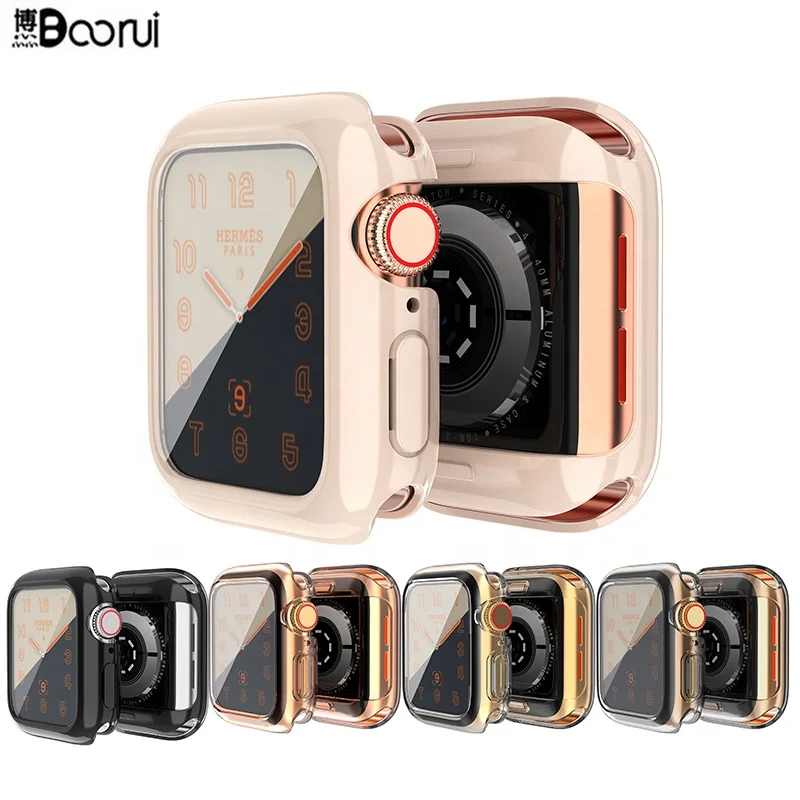 

BOORUI TPU protective case for apple watch silicone case cover for iwatch 44mm 40mm series 4, 5 colors