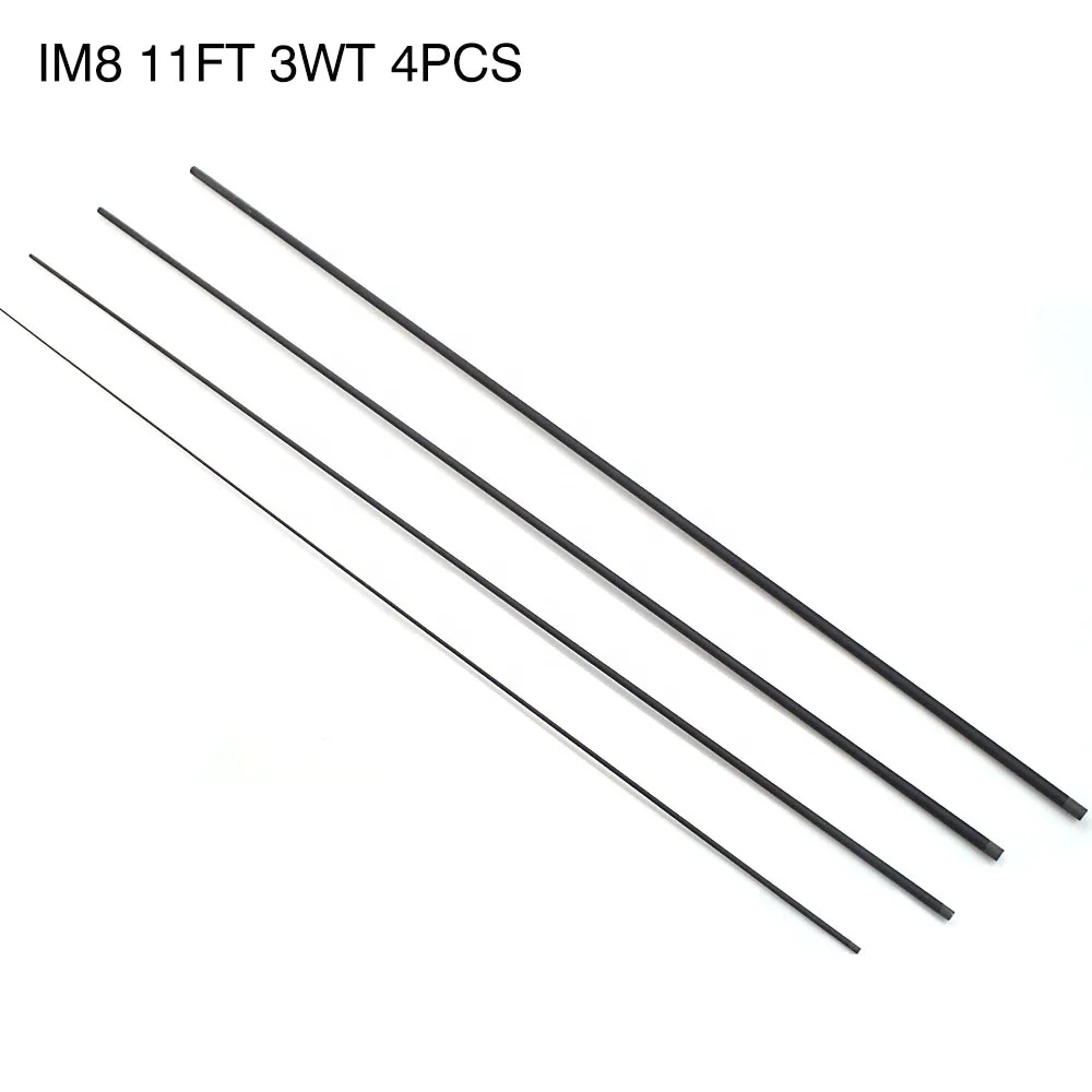 ToMyo 11ft 3/4wt 4pcs Carbon Fiber Diy Fly Fishing Rod Blanks, Matt black