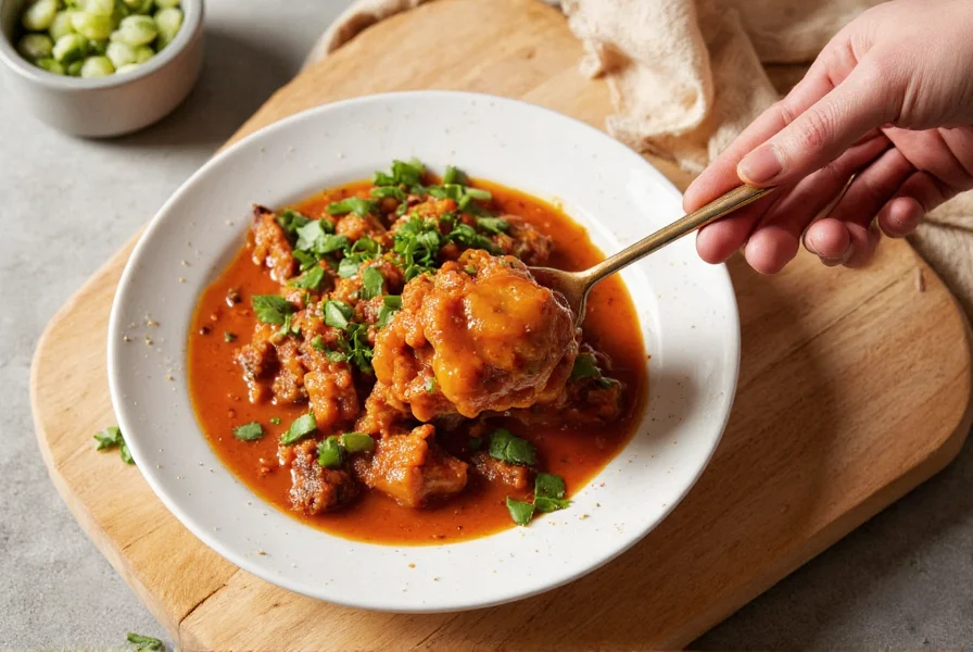 Bean soup with ladle