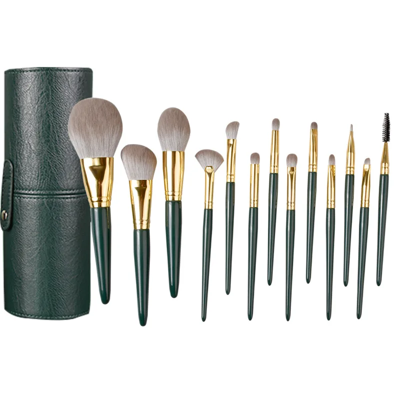 

Uniasia No Logo Private Label Brochas De Maquillaje 13 Pcs Makeup Brush Cruelty Free Make Up Brushes, Green