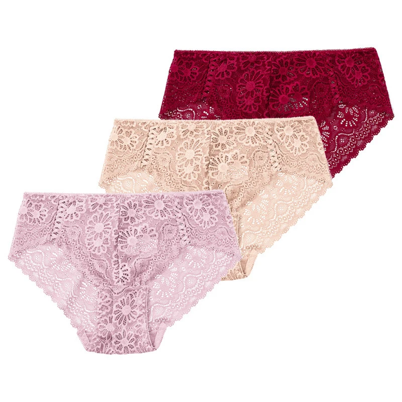

Manufacturers Custom Hot Sale Women Transparent Lace Sexy Plus Size Ladies Panties Underwears
