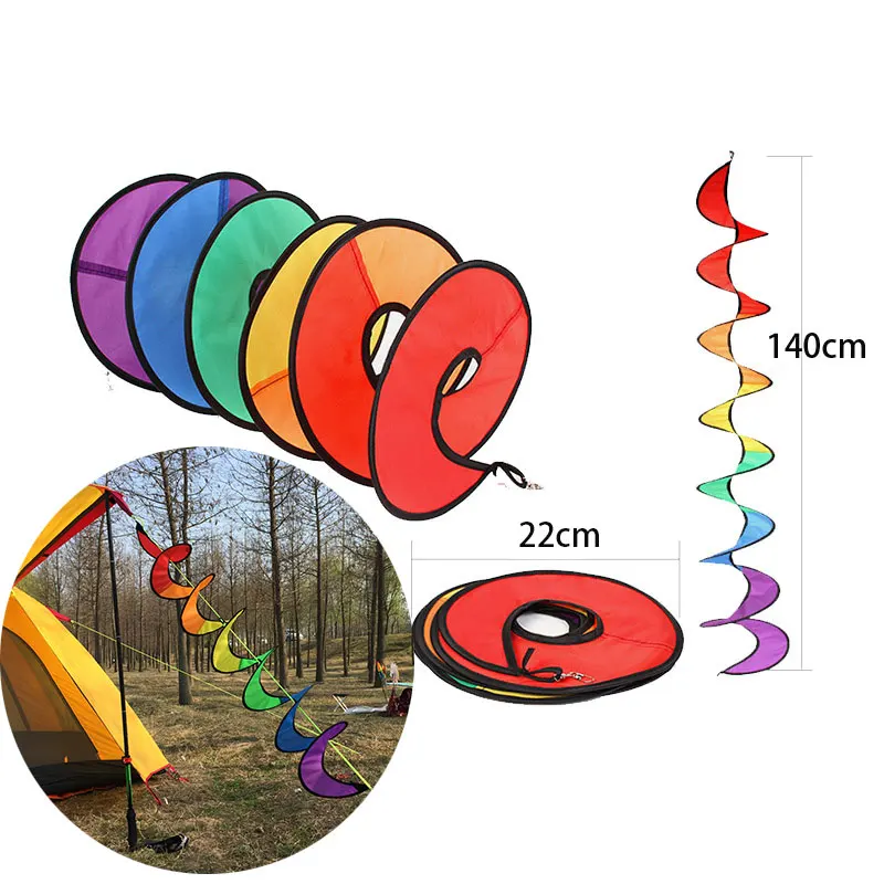 Camping Tent Foldable Rainbow Spiral Windmill Wind Home Spinner Sell U2W0