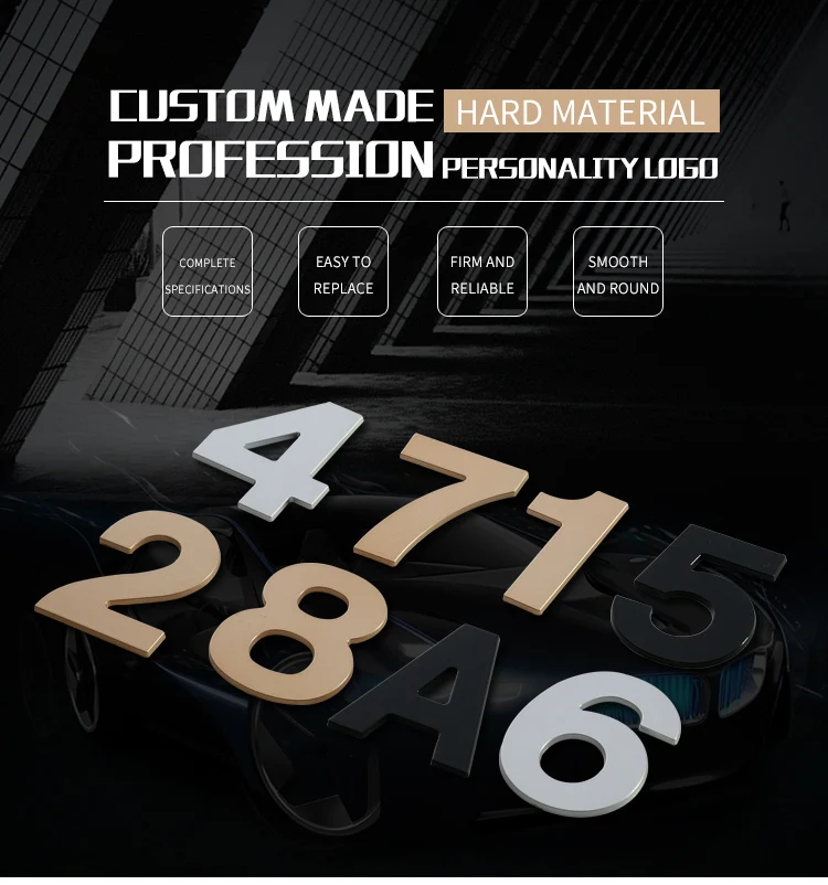 Custom Logo 3d Chrome Letter Stickers Abs Plastic Car Emblems Car Badge