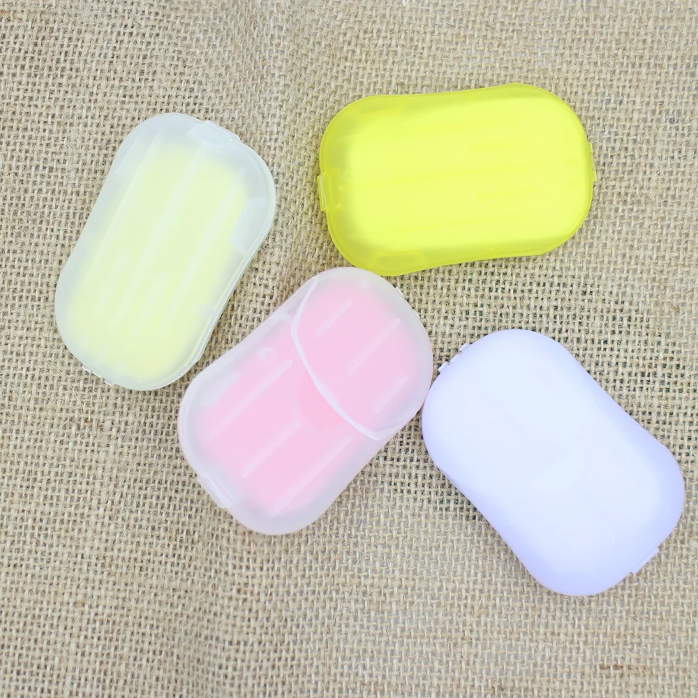

Mini Travel Portable Hand Washing Paper Soap Sheets Mini Petal Shaped Tablet Soap Disposable Soap Paper, White, blue, pink, green, yellow, purple