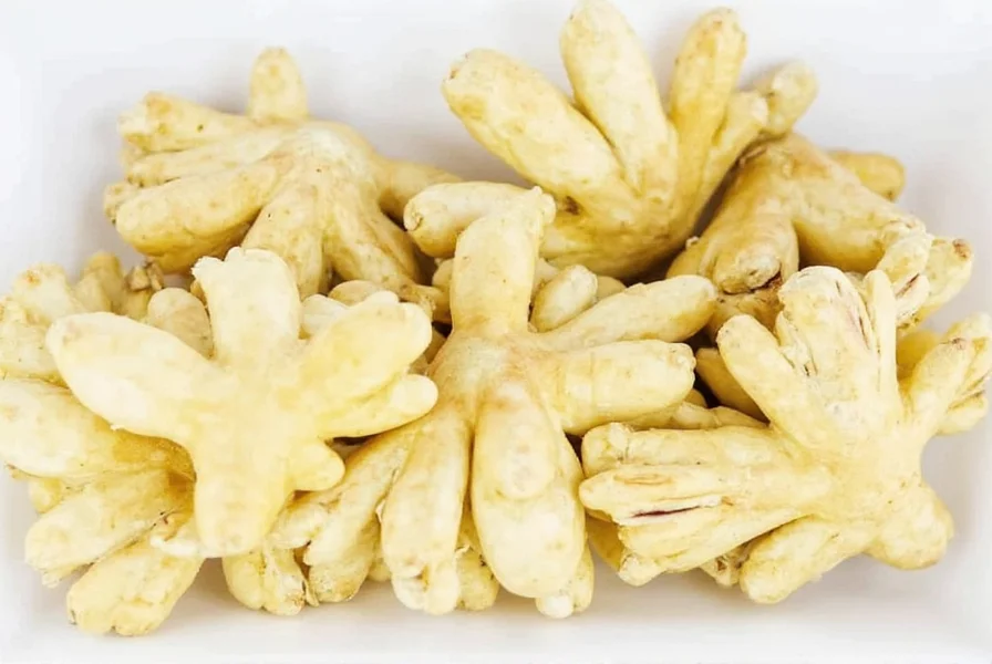 Vergleich von frischem Ingwer und verdorbenem Ingwer mit Unterschieden in Konsistenz und Farbe